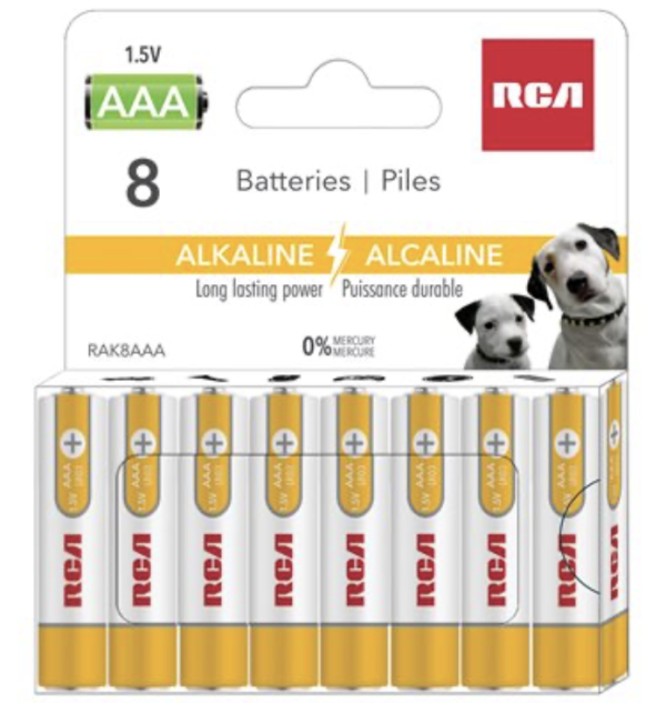 RCA Alkaline “AAA” Batteries ~ 8/pack